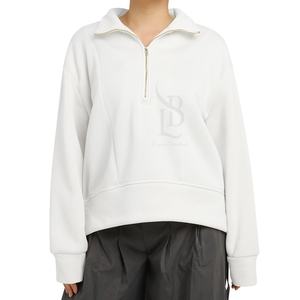 Femmes poids lourd confortable décontracté streetwear goutte épaule chiffres respirant écologique sweats à capuche tricoté sweat - Product Image 6