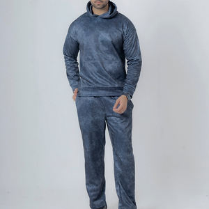 Conjuntos Deportivos para Hombre con Logotipo Personalizado de Fábrica en Pakistán, Conjuntos de Jogger de Marca Privada, Terciopelo Suave, Azul Oscuro, Traje de Dos Piezas, Ropa Urbana de Lujo - Product Image 1