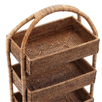 Meilleur Choix Lavihexco LVS25-1164 Panier de Rangement Polyvalent à 3 Niveaux en Rotin Peint Durable, Taille Personnalisable pour