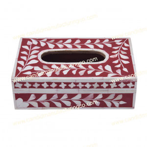 Caja de pañuelos multifuncional de estilo vintage de resina y hueso cuadrado impreso personalizado, servilletero al por mayor - Product Image 6