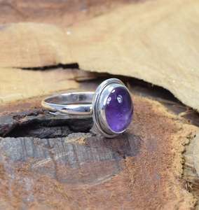 Amethyst Ring 925 Sterling Silver Rhodium Oval Gemstone Handmade Luxury Premium Grade Vintage Jewelry Women February Birthstone - Product Image 4