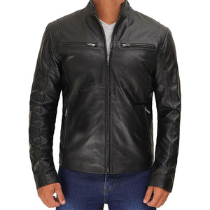Veste mince en faux cuir personnalisable OEM pour femmes à col montant en cuir PU pour la saison d'hiver pour hommes - Product Image 3