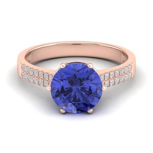 Prix de gros REYES, bague de fiançailles en argent sterling 925 avec pierre précieuse tanzanite et moissanite pour femmes, cadeau d'anniversaire, bijoux - Product Image 5