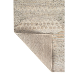 Erbe Hand Knotted <b>Wool</b> Rugs Beige <b>Brown</b> Geometric for Home Living Hallway Entryway Rectangle Puzzle Design for Teens-AKWL-1884 - Product Image 5