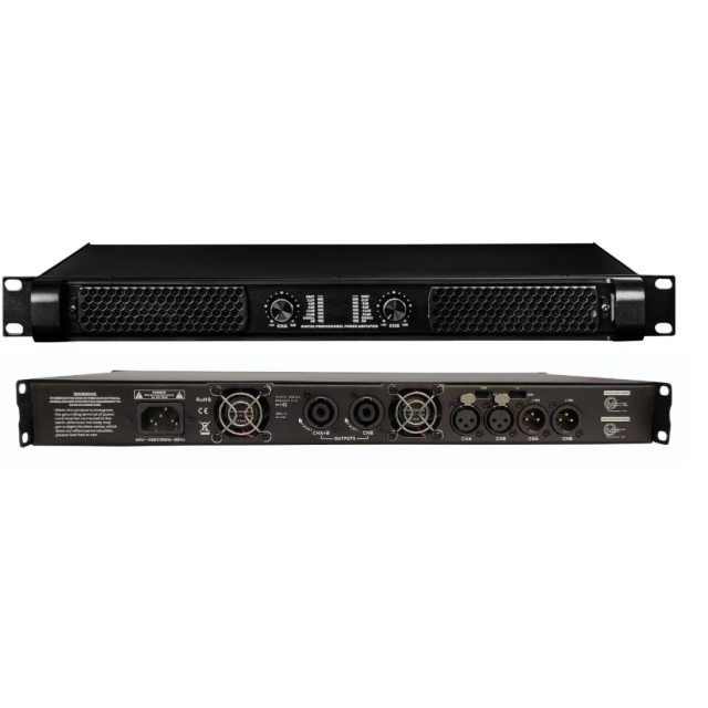 Professional Two Channel Class-D Stereo Amplifier