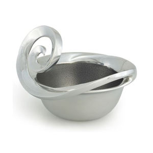 Diseño en relieve Comida profunda Frutero Espejo hecho a mano Metal pulido Mesa Postre Bowl Compra a granel Disponible Eventos ideales - Product Image 3