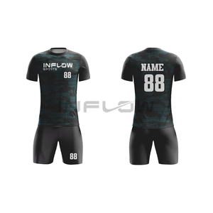 Maillot de football d'été respirant à manches courtes, tissu 100 % polyester, séchage rapide, logo personnalisé - Product Image 2