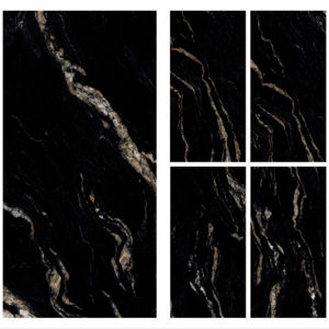 Azulejos de Porcelana Esmaltada con Acabado Brillante de 600x1200, Color Negro Bar - Product Image 1