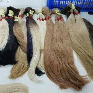 100% extensions de cheveux humains vierges indiens non transformés raides de temple Remy couleur 613 de grossiste réputé - Product Image 1