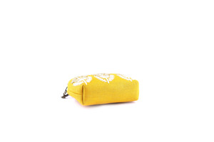 Petit sac en lin avec reliure en cuivre et trois Branches de perles de verre à paillettes, deux oiseaux brodés et bandoulière en chaîne, vente en gros - Product Image 5