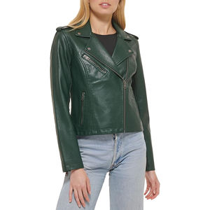 Precio de calidad, calidad superior, diseño personalizado, talla adulta, chaqueta de cuero genuino para mujer, chaqueta de cuero personalizada para mujer - Product Image 2
