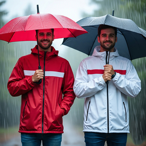 Chaqueta impermeable de nailon con cremallera frontal para hombre, cortavientos ecológico de alta calidad, senderismo, Color sólido, estilo callejero, capucha para lluvia - Product Image 6