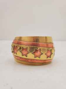 Brazalete ancho de diseñador floral de latón puro 100% hecho a mano, brazalete ajustable, Regalo para mamá - Product Image 3