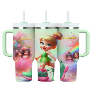 Biểu Tượng Tùy Chỉnh Phim Hoạt Hình <span class=keywords><strong>Tinker</strong></span> Cổ Tích Công Chúa 40Oz Tái Sử Dụng Chân Không Cầm Tay Flask Nhiệt Cup Thép Không Gỉ Rơm Uống Chai Cup - Product Image 3
