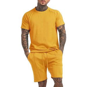 Conjunto deportivo de 2 piezas de verano para hombre, camiseta de manga corta y pantalones cortos, atuendo a juego para comodidad informal y estilo activo - Product Image 2