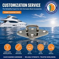 Anneau en D en acier inoxydable 316 avec base diamantée de 100 mm (4 pouces) pour bateau, yacht, quincaillerie marine