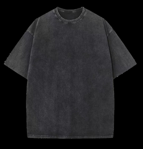 เสื้อยืดสีดำกรดล้างหน้าสำหรับผู้ชายไซส์ใหญ่พิเศษผ้าฝ้าย100% วินเทจพิมพ์ลายสไตล์สบายๆดีไซน์ว่างเปล่าโลโก้ที่กำหนดเอง - Product Image 2