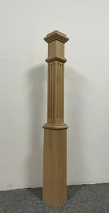 Poteau de main courante en bois massif de chêne blanc, style simple avec capuchons, pièces d'escalier écologiques pour rampes d'escalier EFS - Product Image 3