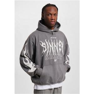 Sweat à capuche brodé de logo personnalisé en coton épais de qualité supérieure pour hommes, sweat-shirt tendance en molleton imprimé en 3D, offre de gros pour le service OEM - Product Image 2