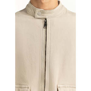 เสื้อแจ็คเก็ตผ้าแคนวาสและโพลีเอสเตอร์ทรงปกติ สไตล์ชุดทำงานฤดูใบไม้ร่วง คอตั้ง ผ่านการตกแต่งและย้อมสี-MN-JKT-WS25-052 - Product Image 3