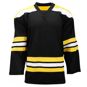 Ice hockey jerseys with premium polyester structure and full-body custom printing are produced by custom designers.