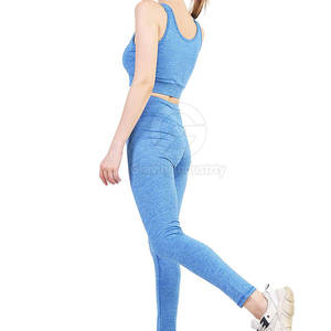 Conjunto Deportivo de Yoga para Mujer, Diseño Sólido con Logotipo Frontal, Ecológico, Transpirable, 2 Piezas, Ropa Deportiva para Entrenamiento - Product Image 6