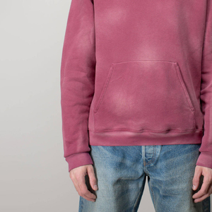 Custom Vintage Oversized Hoodie with Acid Washed Distressed Design Streetwear Thermal with Logo Plain Dyed for Winter - Product Image 3