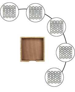 Posavasos de bebida rectangulares de madera hechos a mano artísticos, mesa de Bar de lujo duradera ecológica de estilo clásico con estampado esmaltado - Product Image 3