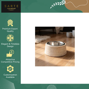 Bols pour animaux de compagnie en travertin sculpté, écologiques, de haute qualité, élégants, en pierre naturelle, non toxiques, bols pour chiens et chats, personnalisables, modernes - Product Image 2