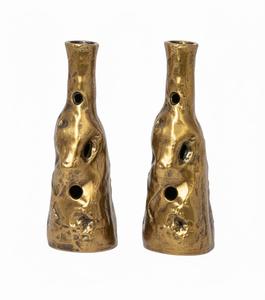 Vase en aluminium texturé artisanal biologique, sculpture abstraite, vase à bourgeons, décoration de table de salon contemporaine, art de luxe, floral - Product Image 2