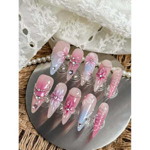 Uñas Postizas Crystal Twilight con Diseño Elegante de Cristal Transparente para - Product Image 3