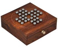 Jeux de société en bois marbre Solitaire avec billes en acier