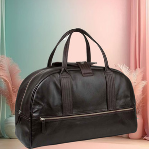 Sac de sport en cuir de style vintage léger classique pour hommes fermeture à glissière bagages de voyage à main de nuit - Product Image 6