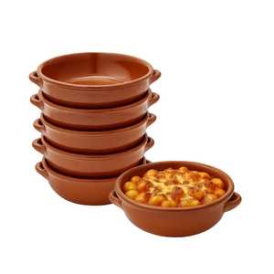 6 poêles en terre cuite 15x5 cm pour la cuisson pour les soupes Gnocchi Pâtes au four - Product Image 1