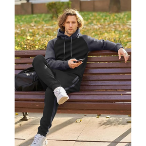 Chándal para hombre, chándal atlético con capucha de 2 piezas, conjuntos de Jogger, conjuntos de traje deportivo informal para correr y trotar - Product Image 5