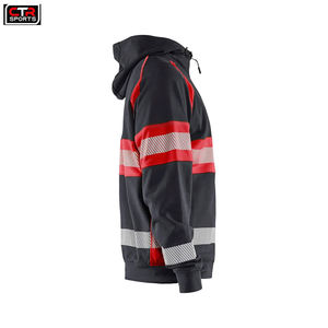 เสื้อฮู้ดแบบมีซิปสำหรับฤดูหนาวงานกลางคืนสะท้อนแสงทัศนวิสัยกำหนดเอง - Product Image 2