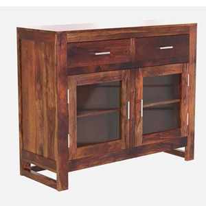 Avian Traditional Design Sheesham Wood Crockery Unit Provincial Teak Finish - Product Image 4