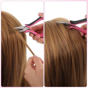 Pince d'extension de cheveux professionnelle en acier inoxydable de haute qualité poignées en plastique multifonctions outils d'extension de cheveux - Product Image 6
