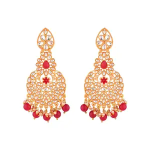 Indischer vergoldeter Schmucklieferant Kristall Kundan Fälschung Perle große Hochzeitsohrringe indischer Großhändler Schmuck-Set für Damen