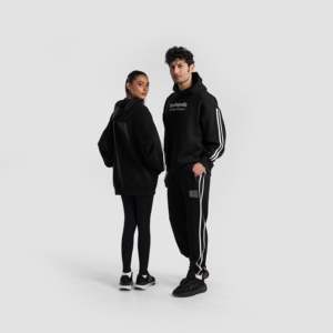 Sudadera Extra Grande Impresionante en Color Negro, Tejido Transpirable para la Temporada de Otoño - Product Image 1