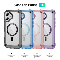 Fundas Magnéticas para Teléfono de Diseño Popular, Semitransparentes, Resistentes a Impactos, de TPU+Acrílico, para 16 15 14 13 12 11