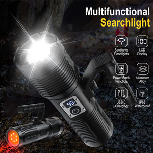 Boruit Handheld Aluminium Alloy High Power Outdoor Camping Hunting 5 Modes Type-c Flashlight LED Tactical Strong Flashlight - Product Image 2