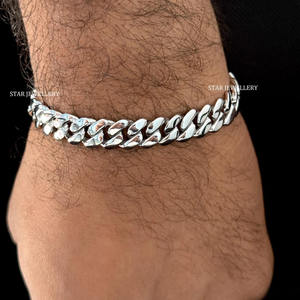 Plata de Ley 925 de 10 MM de ancho Unisex VVS Moissanite Pulsera cubana Joyería fina. - Product Image 2