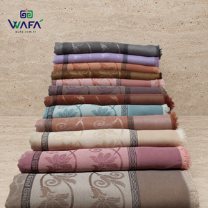 Wafa Plain Dyed Jacquard <b>Shawl</b> Polyester Viscose Blend Matte Finish 70x190 <b>Women</b> Headscarf Lightweight Breathable Durable - Product Image 2