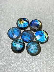 ชุดอัญมณีหลวมสีฟ้าลายกุหลาบไฟลาบราดอไรต์สีฟ้าไฟสีฟ้าธรรมชาติสีดำสีรุ้งสำหรับทำเครื่องประดับ - Product Image 4