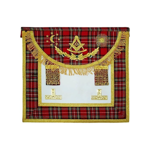 Past Master Craft Scottish Regulation Apron - <b>Stripped</b> Red Masonic Apron - Product Image 6