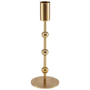 Bougeoir décoratif en métal doré Trio de supports coniques élégants pour la décoration de table à manger de mariage et les accents d'intérieur à la maison - Product Image 2