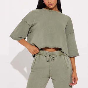 Vente flash Ensemble deux pièces pour femmes Ensemble de shorts Y2K Tenue Pantalon large Vêtement de détente 100% coton Écologique Homeward Daily - Product Image 4