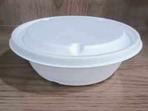 Contenedor redondo compostable de bagazo Contenedor de fibra de caña de azúcar ecológico para alimentos fríos y calientes, resistente a fugas - Product Image 2