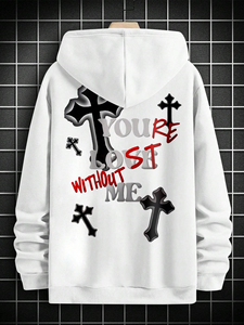 Custom Logo 100% Cotton <b>Pullover</b> Hoodie <b>for</b> <b>Men</b> Long Winter Fleece Sweatshirt Puff Technique Hooded Collar Comfortable Digital - Product Image 6